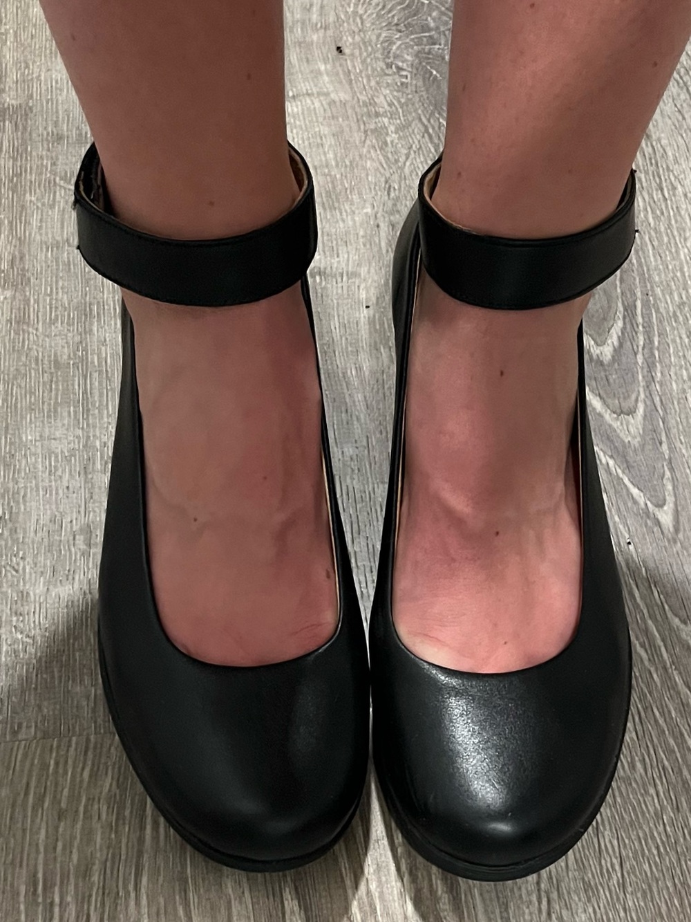 Clark’s Black Ankle-Strap Wedge Pumps / mary jane clogs - Picture 2 of 7